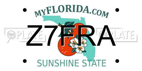 Z7FRA Florida License Plate