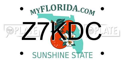 Z7KDC Florida License Plate