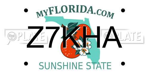Z7KHA Florida License Plate