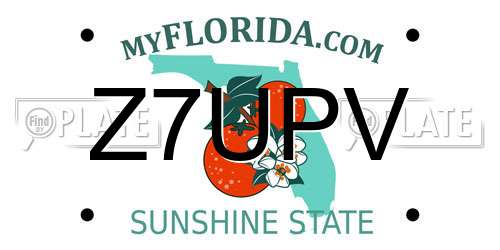 Z7UPV Florida License Plate