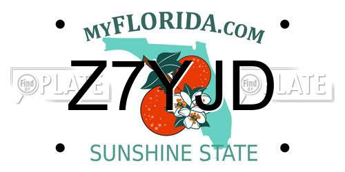 Z7YJD Florida License Plate