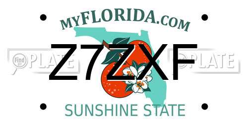 Z7ZXF Florida License Plate