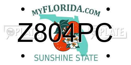 Z804PC Florida License Plate