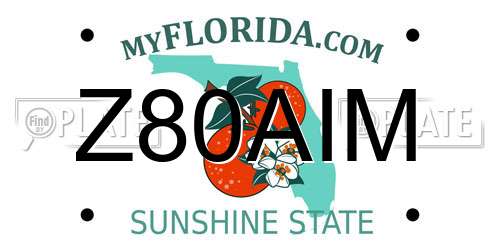 Z80AIM Florida License Plate