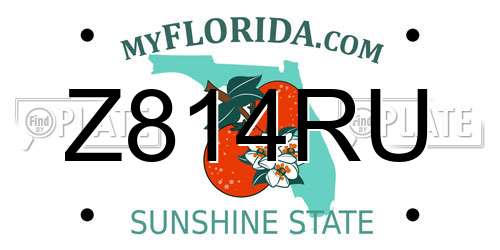 Z814RU Florida License Plate