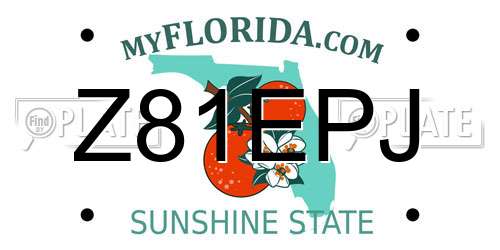 Z81EPJ Florida License Plate