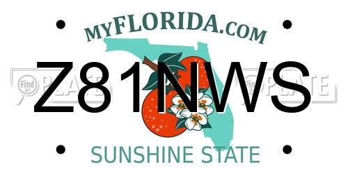 Z81NWS Florida License Plate