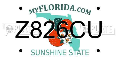 Z826CU Florida License Plate
