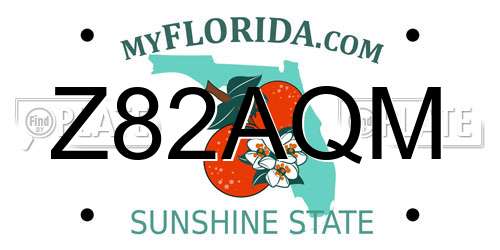 Z82AQM Florida License Plate