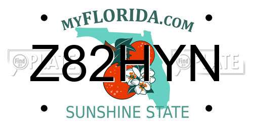 Z82HYN Florida License Plate