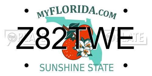 Z82TWE Florida License Plate