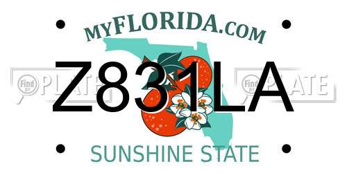 Z831LA Florida License Plate