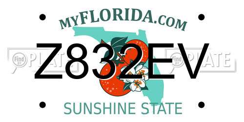 Z832EV Florida License Plate
