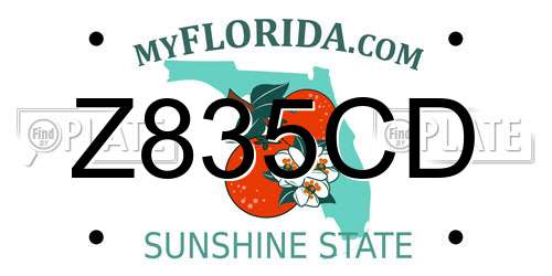 Z835CD Florida License Plate