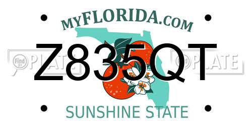 Z835QT Florida License Plate