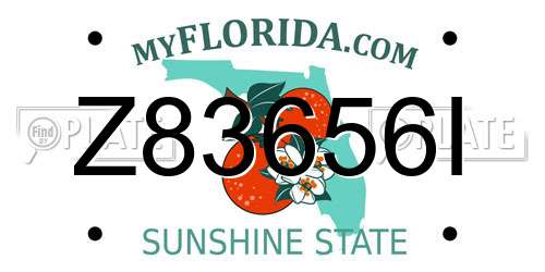 Z83656I Florida License Plate