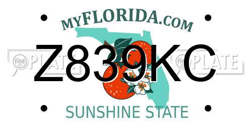 Z839KC Florida License Plate