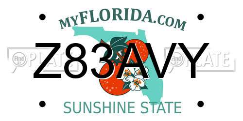 Z83AVY Florida License Plate
