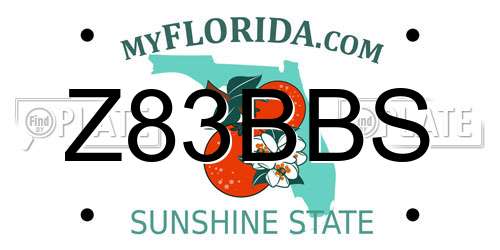Z83BBS Florida License Plate
