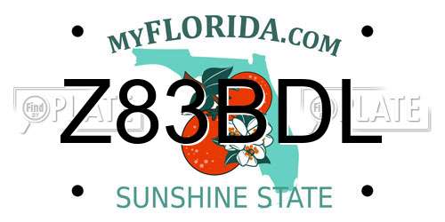 Z83BDL Florida License Plate