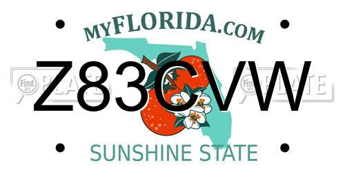 Z83CVW Florida License Plate