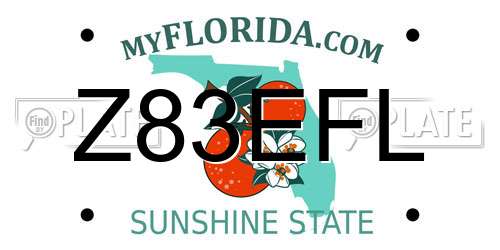 Z83EFL Florida License Plate