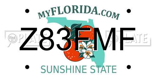 Z83FMF Florida License Plate