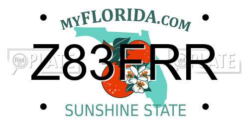 Z83FRR Florida License Plate