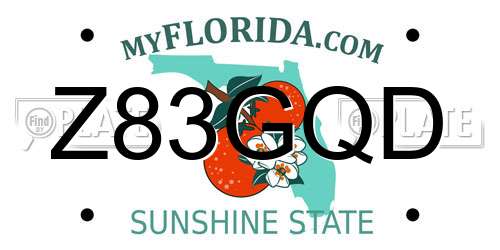 Z83GQD Florida License Plate