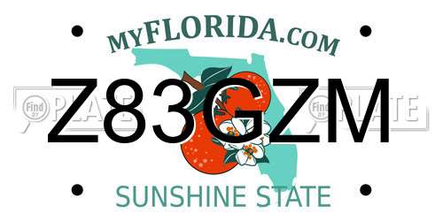 Z83GZM Florida License Plate