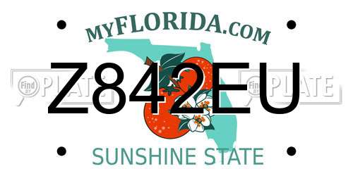 Z842EU Florida License Plate