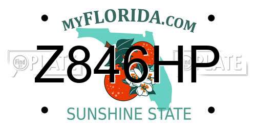 Z846HP Florida License Plate