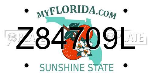 Z84709L Florida License Plate