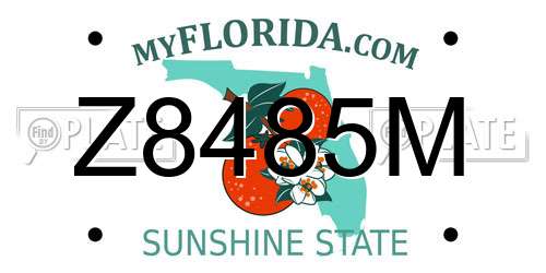Z8485M Florida License Plate