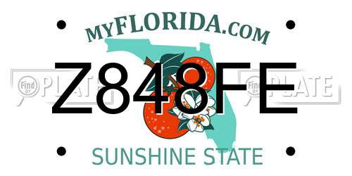 Z848FE Florida License Plate