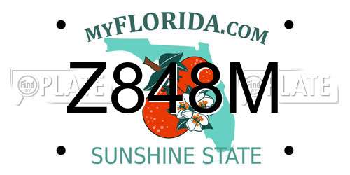 Z848M Florida License Plate