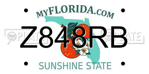 Z848RB Florida License Plate