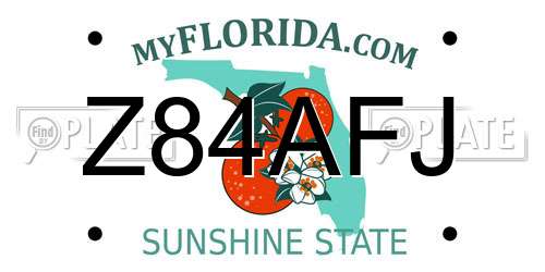 Z84AFJ Florida License Plate