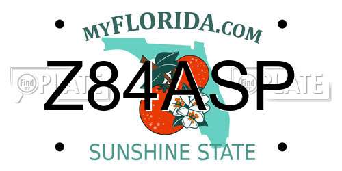 Z84ASP Florida License Plate