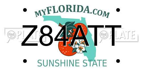 Z84ATT Florida License Plate