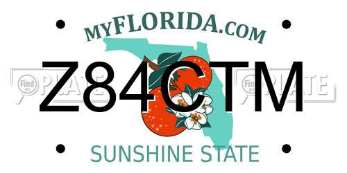 Z84CTM Florida License Plate
