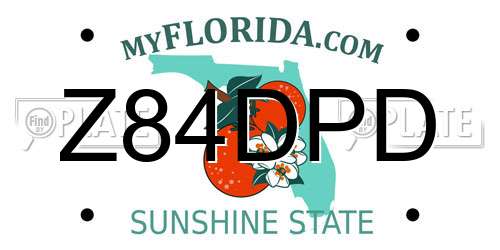 Z84DPD Florida License Plate