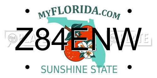 Z84ENW Florida License Plate
