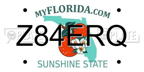 Z84ERQ Florida License Plate