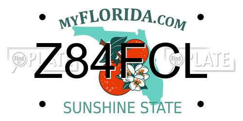 Z84FCL Florida License Plate