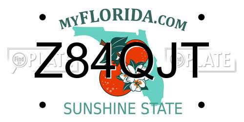 Z84QJT Florida License Plate