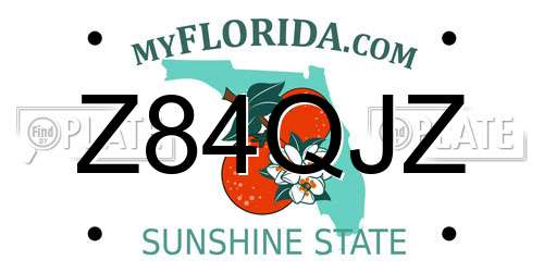 Z84QJZ Florida License Plate