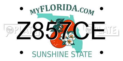 Z857CE Florida License Plate
