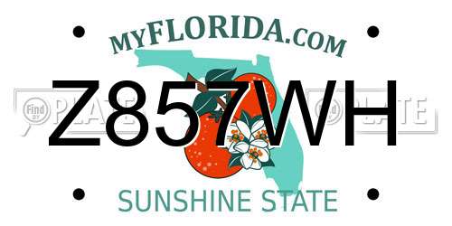 Z857WH Florida License Plate