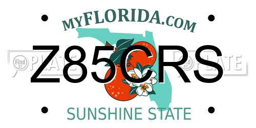 Z85CRS Florida License Plate